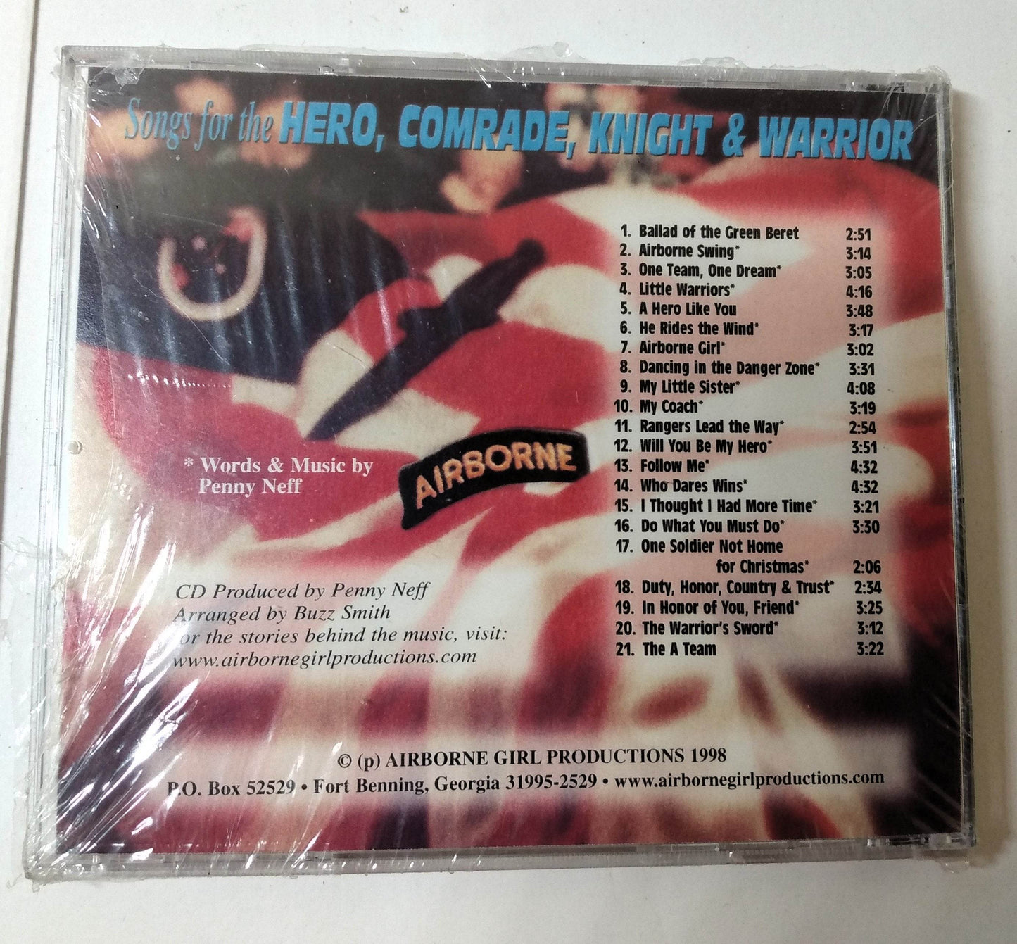 Penny Neff Songs For The Hero Comrade Knight & Warrior Patrotic CD 1998 - TulipStuff