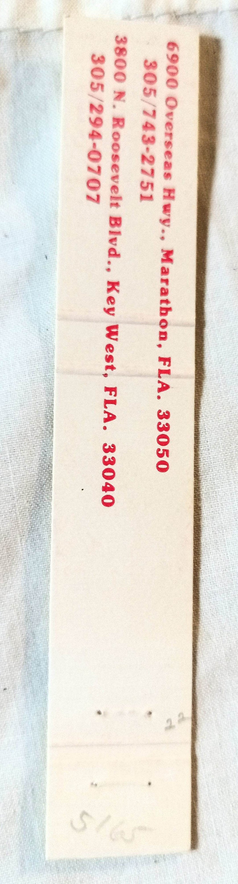 Perry's Seafood Restaurant Marathon Key West FL Matchbook Cover 1970's - TulipStuff