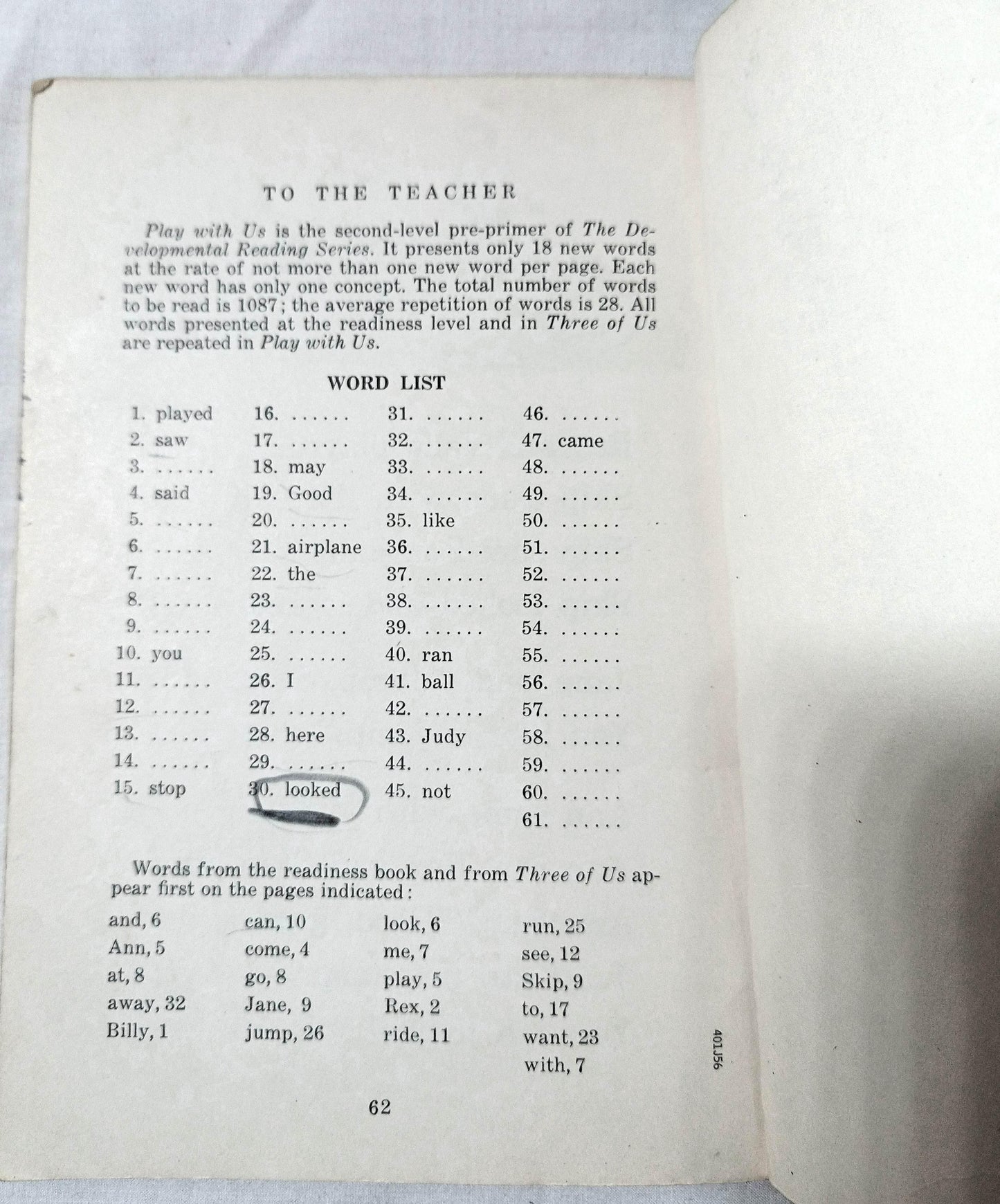 Play With Us - Second Level Pre-Primer Elementary School Reader 1954 - TulipStuff