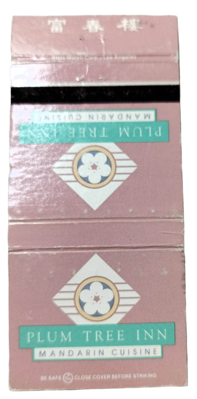 Plum Tree Inn Mandarin Cuisine Los Angeles Matchbook Cover 1990's - Tuliptuff