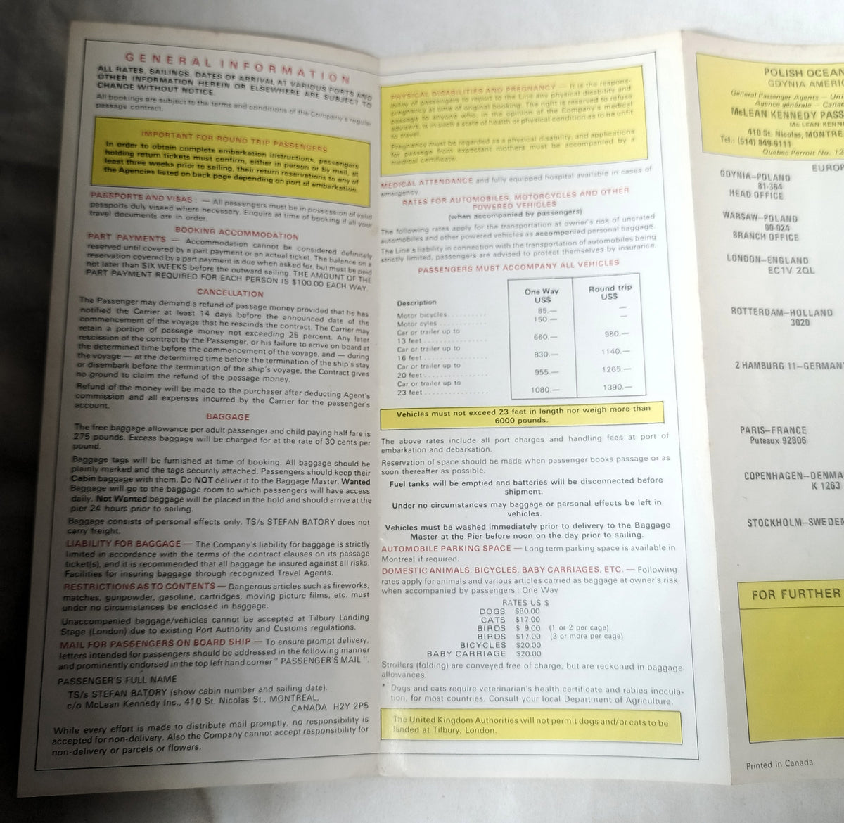 Polish Ocean Lines (Gdynia America Line) Stefan Batory Brochure 1980 - TulipStuff
