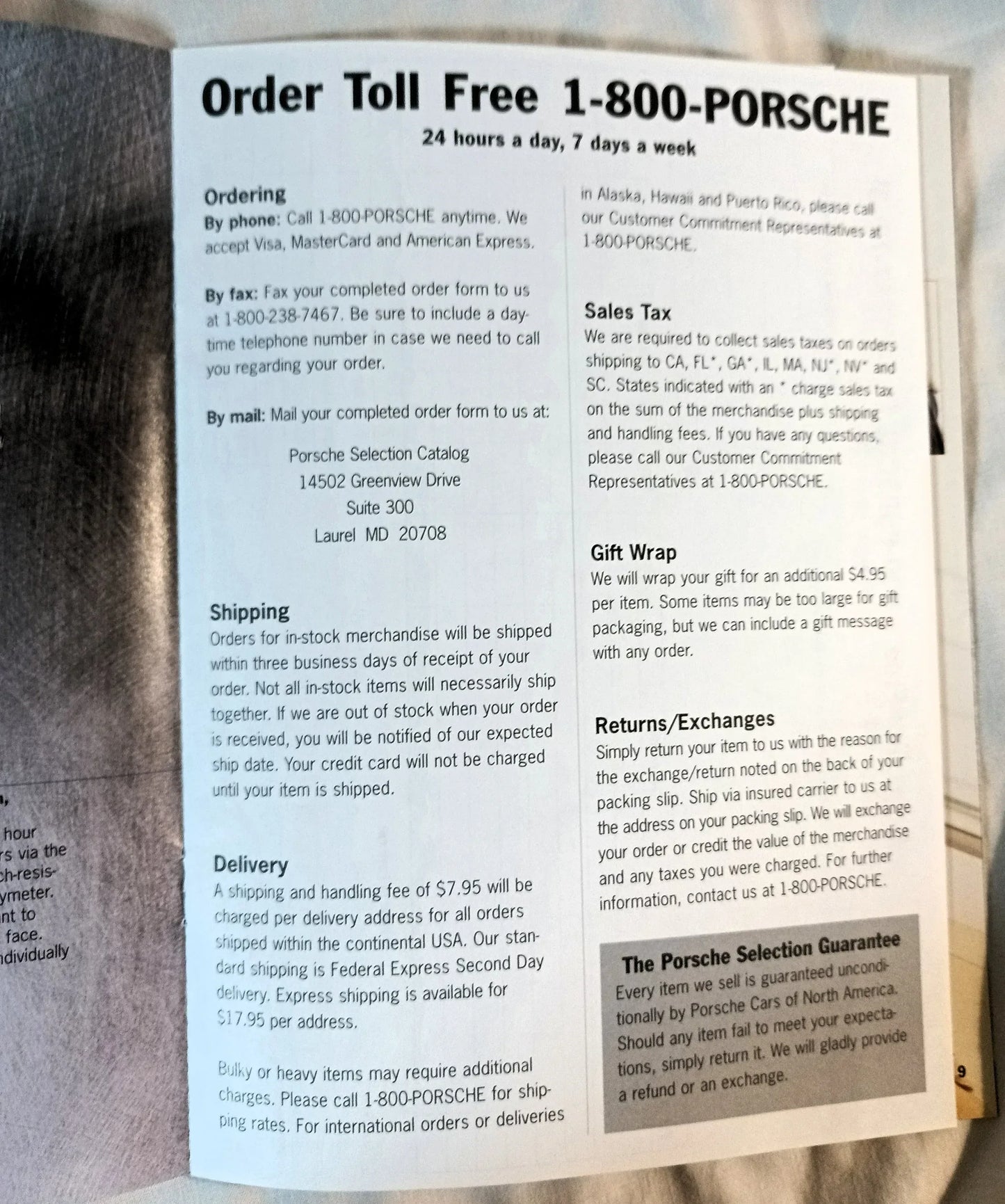 Porsche Selection Preview 1998 Catalog Accessories Clothing Bikes - TulipStuff