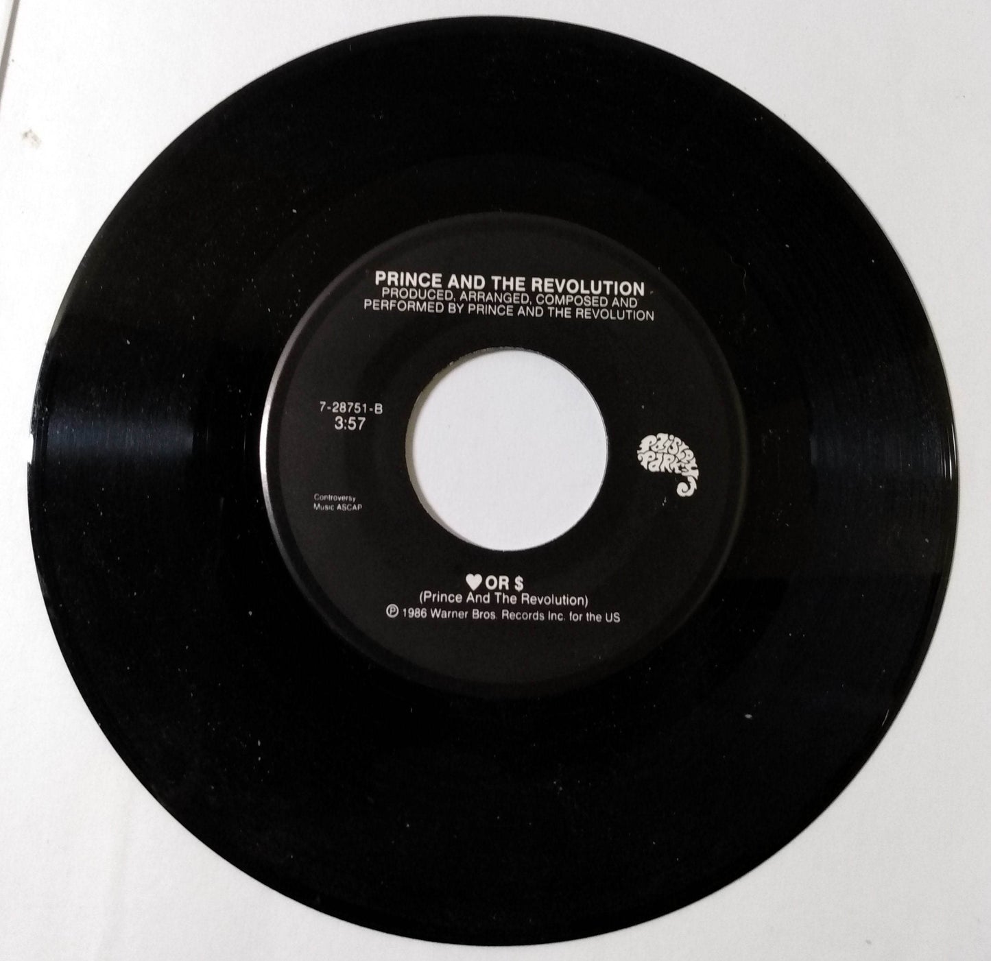 Prince and the Revolution Kiss / Love Or Money 7" Vinyl Paisley Park 1986 - TulipStuff
