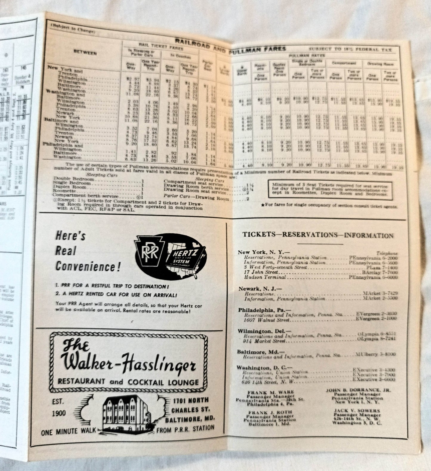 Pennsylvania Railroad New York Philadelphia Washington Timetable 1957 - TulipStuff