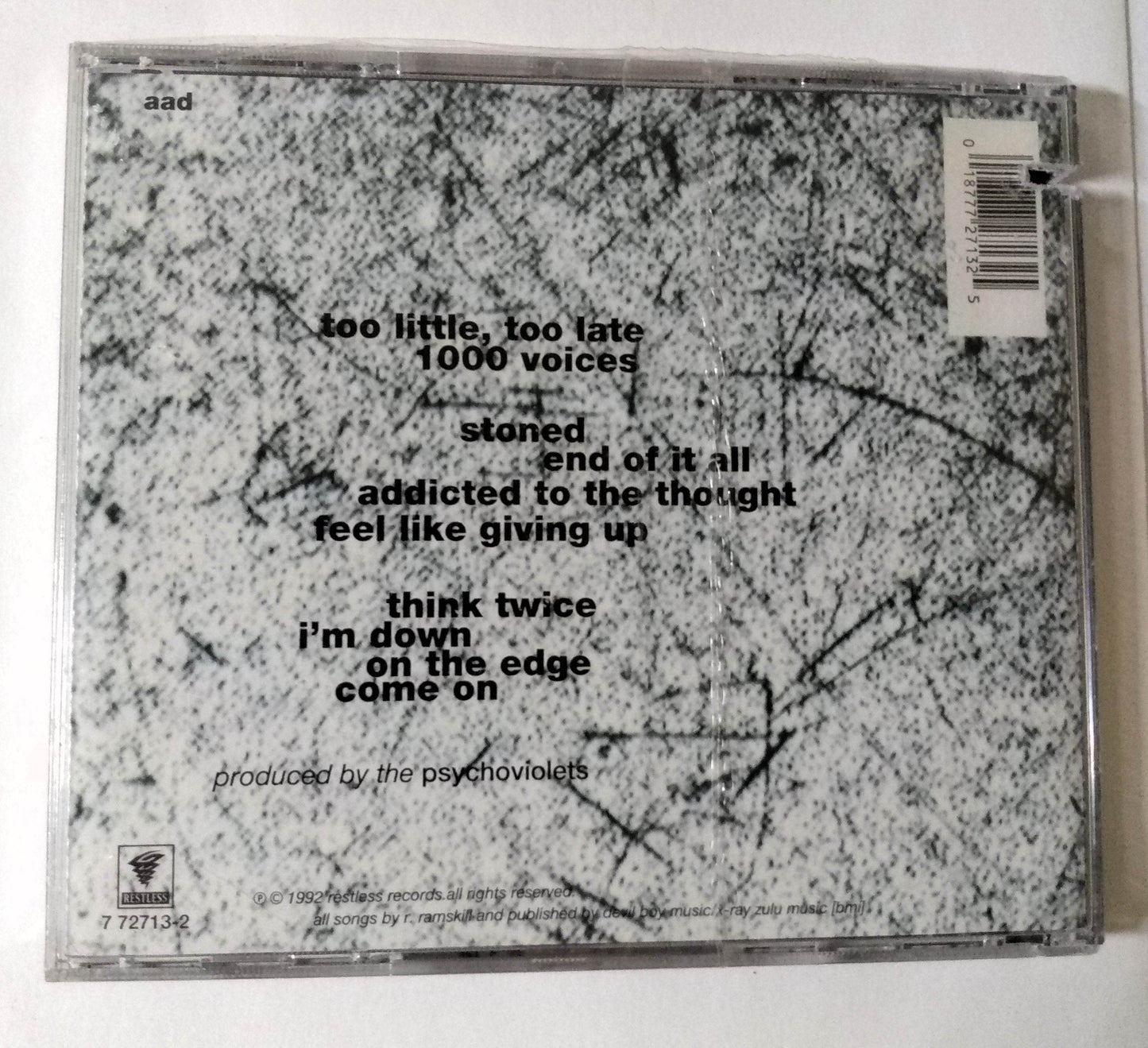 Psychoviolets Too Little Too Late Psychedelic Garage Rock Album CD 1992 - TulipStuff