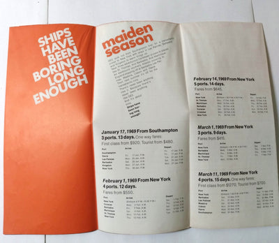 Cunard Line Queen Elizabeth 2 QE2 Preview Brochure July 1968 - TulipStuff