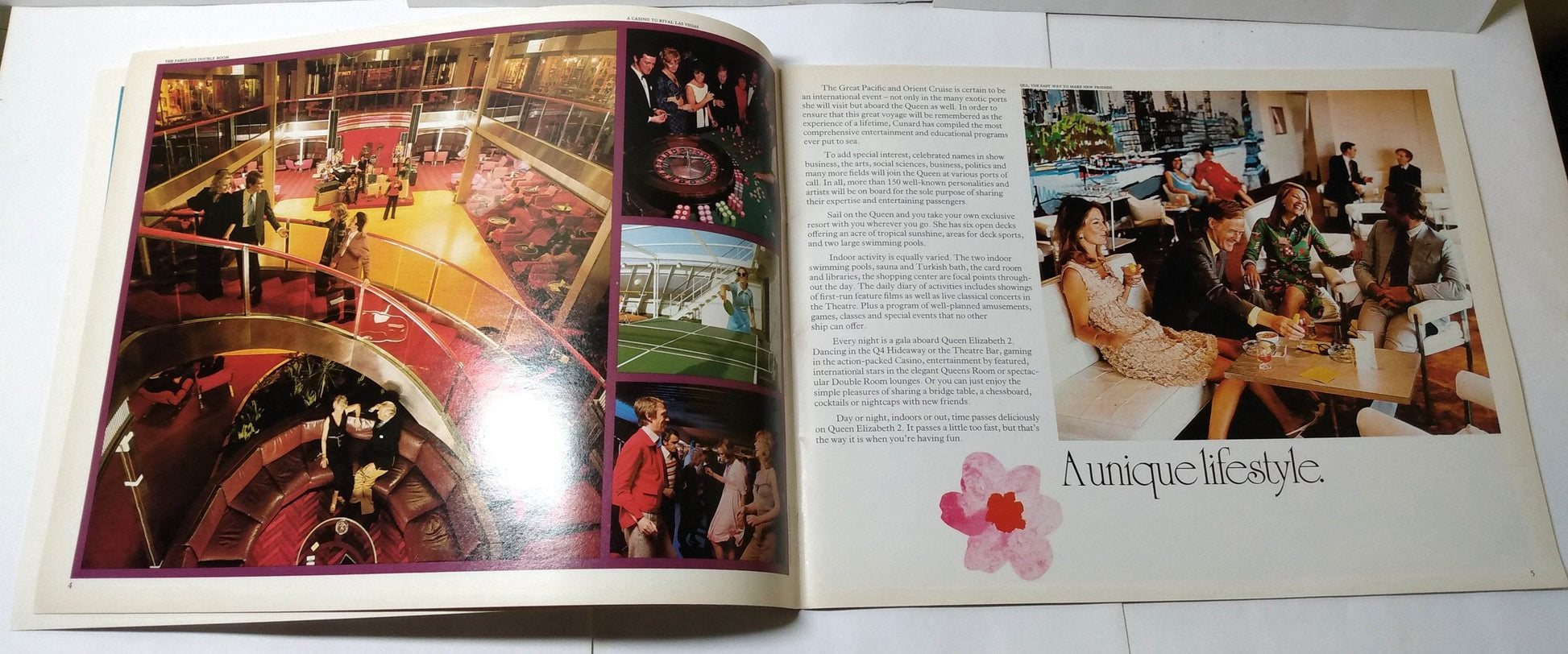 Cunard Line Queen Elizabeth 2 QE2 1978 Great Pacific Cruise Brochure - TulipStuff