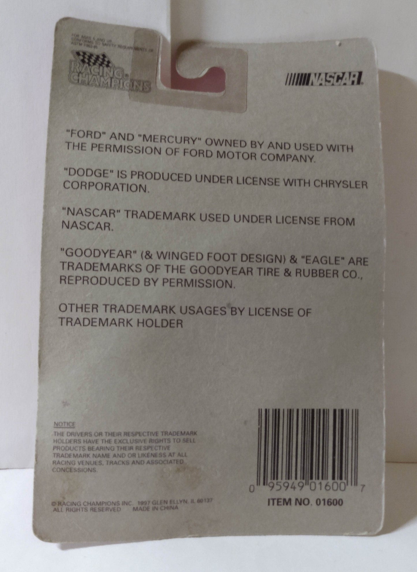 Racing Champions Nascar Classics Tiny Lund 1969 Mercury Cyclone - TulipStuff