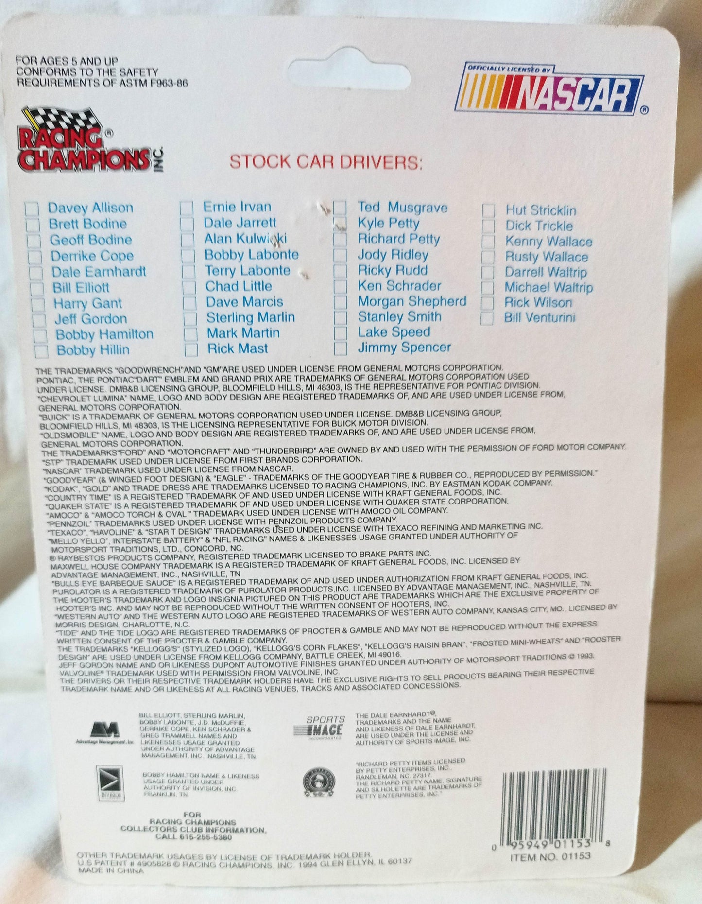 Racing Champions Nascar 1994 Jeff Gordon #24 DuPont Lumina Error - TulipStuff