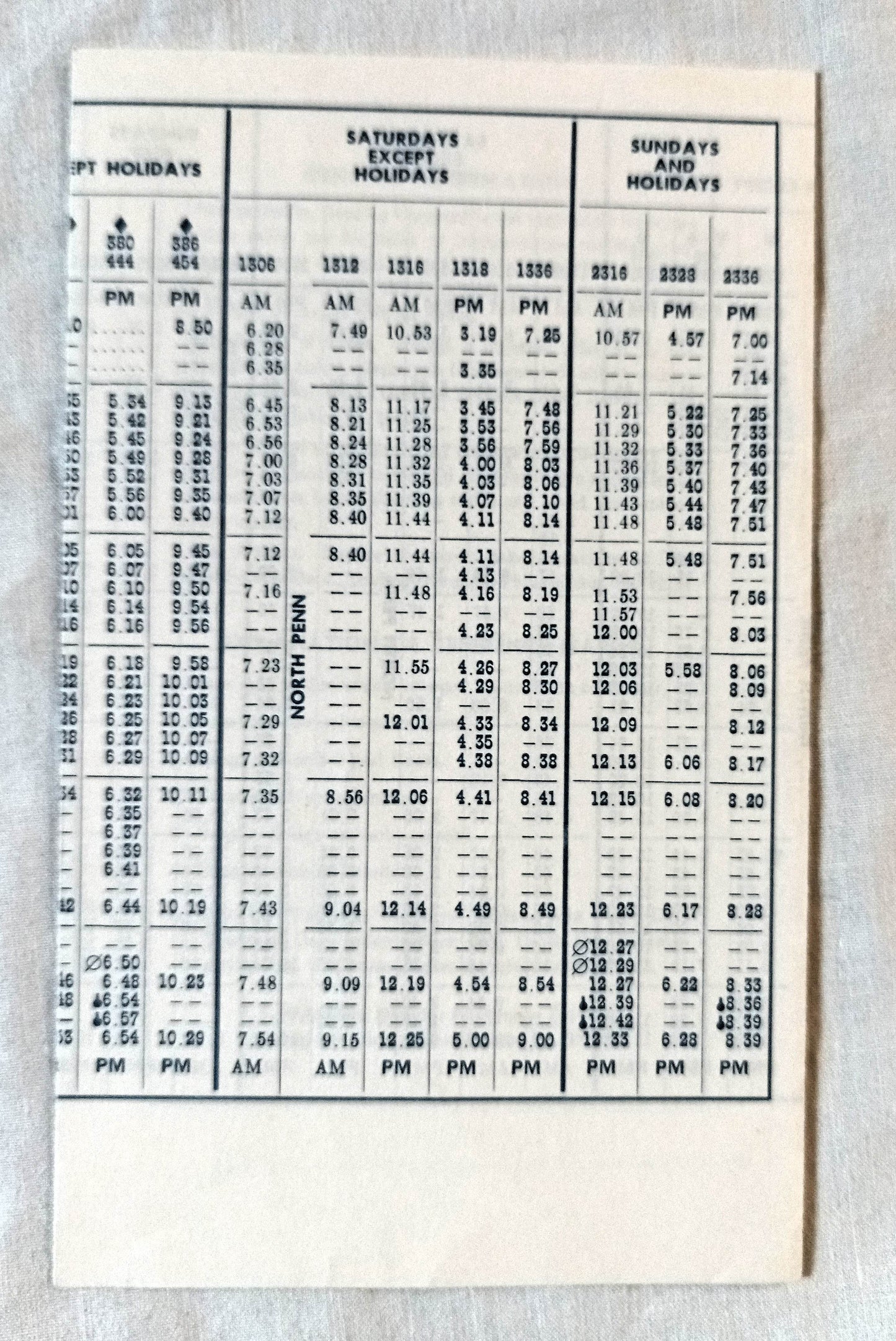 Reading Lines 1969 Timetable Bethlehem Quakertown Philadelphia - TulipStuff