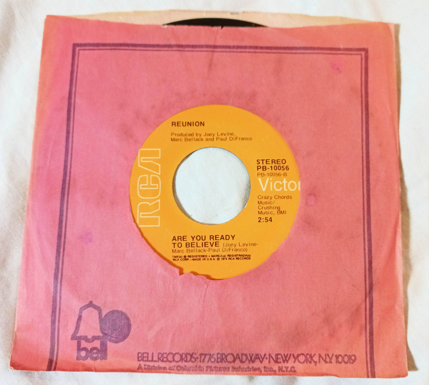 Reunion Life Is A Rock (But The Radio Rolled Me) 7" Vinyl 45 RPM 1974 - TulipStuff