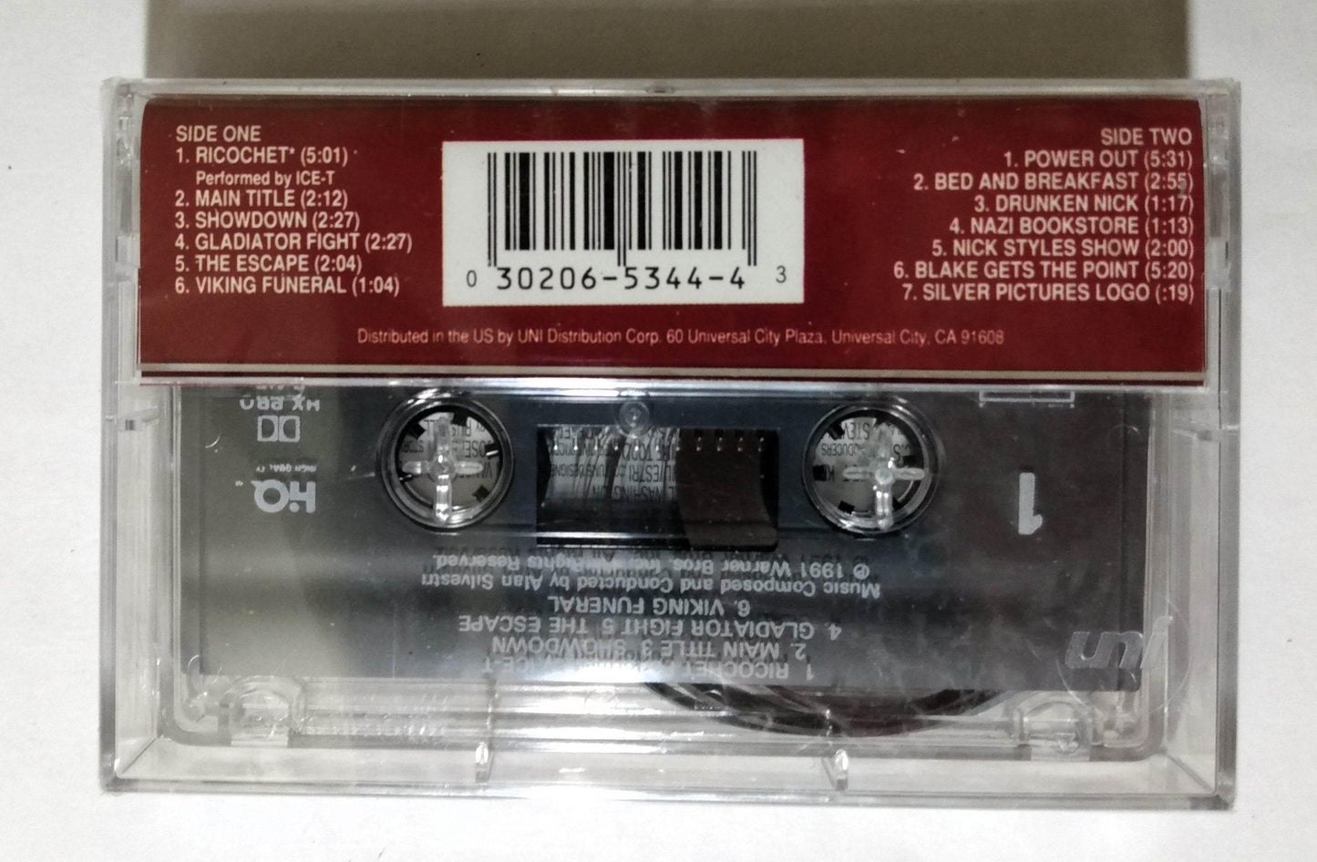 Ricochet Movie Soundtrack Alan Silvestri Ice-T AUDIO CASSETTE 1991 - TulipStuff