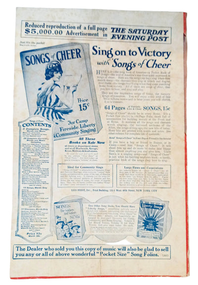 The Rose Of No Man's Land Patriotic War Edition Sheet Music 1918 - TulipStuff