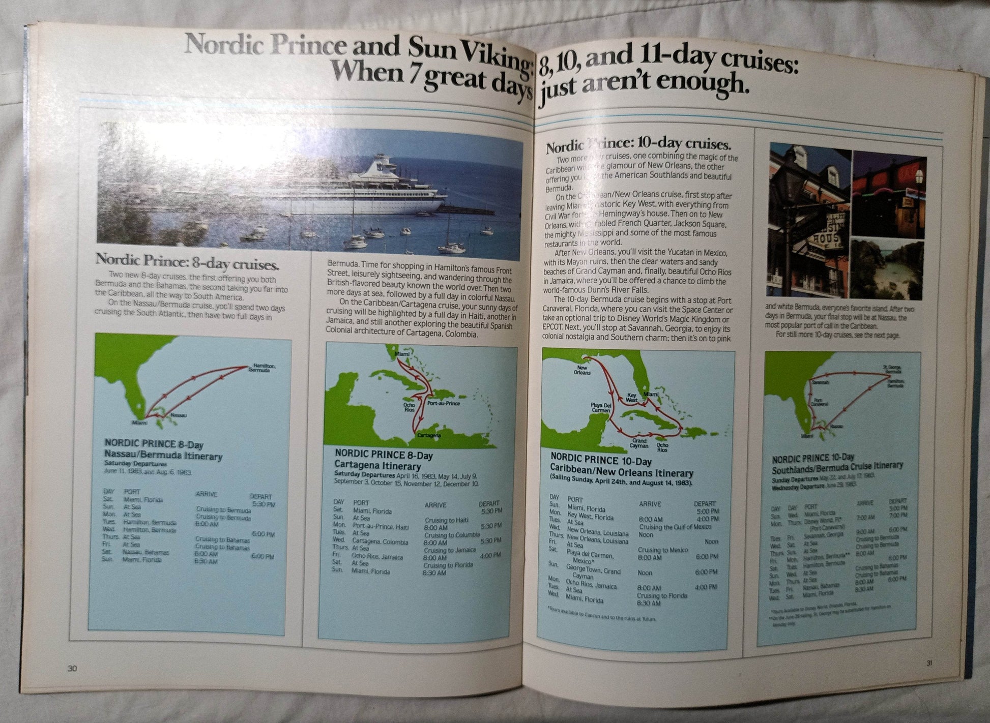 Royal Caribbean 1982-83 Brochure Sun Viking Nordic Prince Song of Norway Song of America - TulipStuff