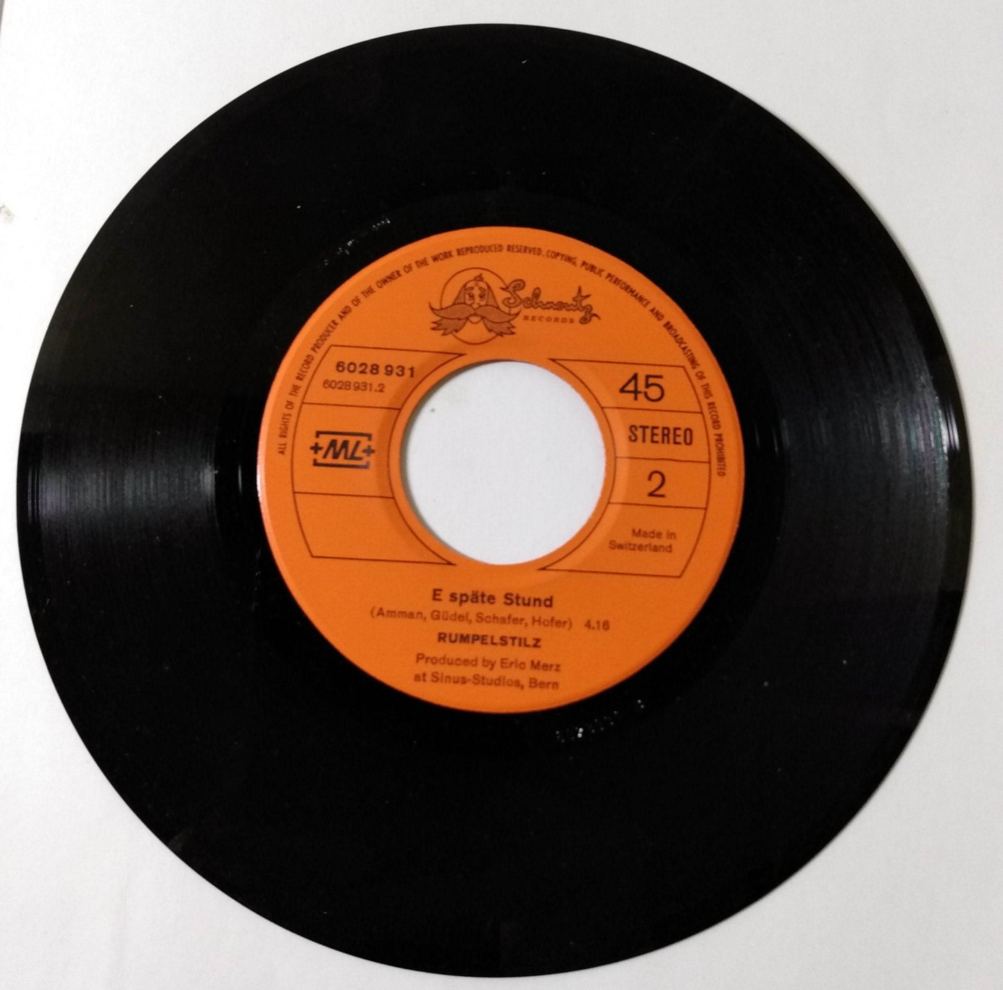 Rumpelstilz Teddybar Swiss Rock 7" Vinyl Switzerland Schnoutz 1976 - TulipStuff