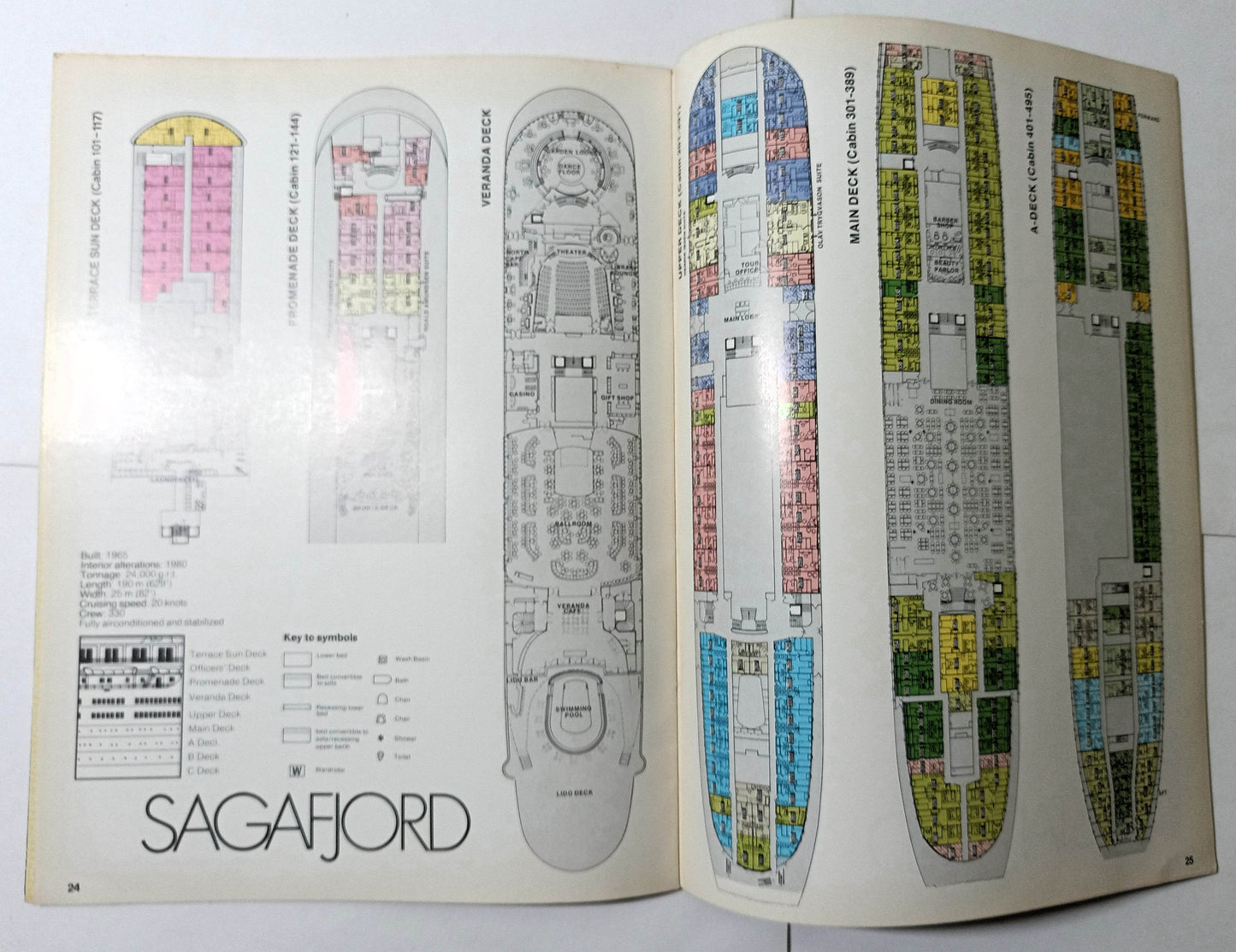 Norwegian America Sagafjord Vistafjord 5 Star Cruises 1982-83 Brochure - TulipStuff