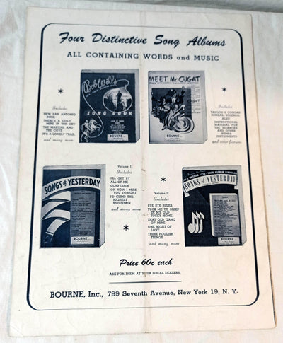 The New And Original San Antonio Rose Bob Wills Sheet Music 1940 - TulipStuff