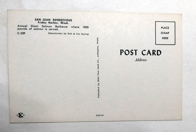 San Juan Rendezvous Friday Harbor Washington Annual Salmon BBQ 1950's - TulipStuff