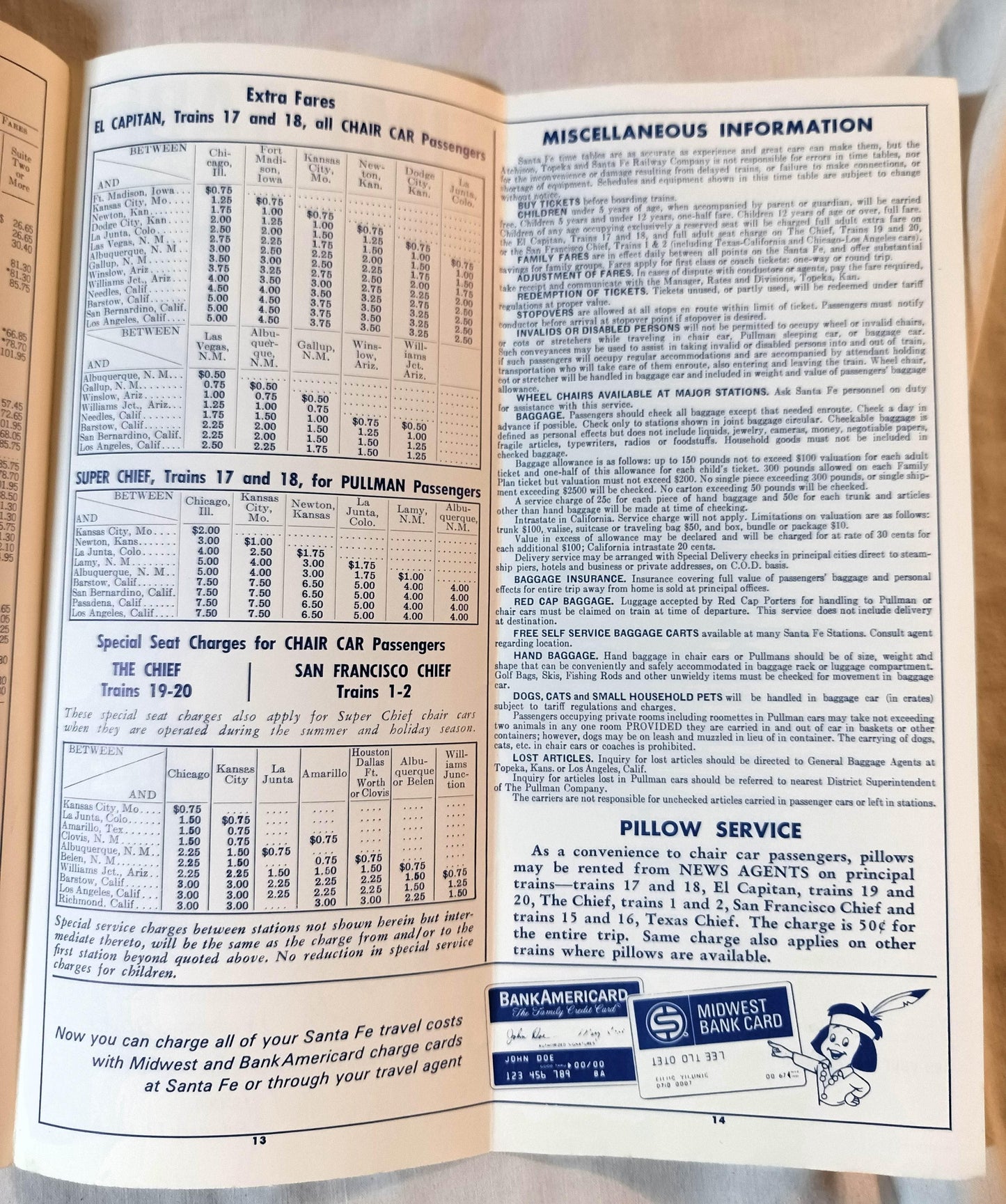 Atchison Topeka And Santa Fe Railway Schedules Timetable 1968 - TulipStuff