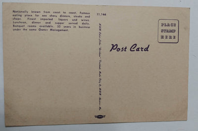 Sea Food Grotto Restaurant West 7 Mile Rd Detroit Michigan 1940's Postcard - TulipStuff