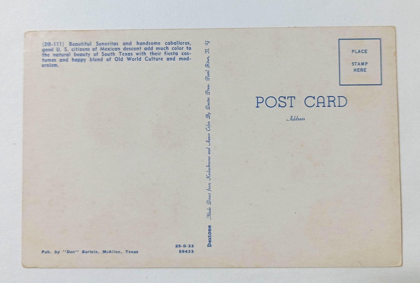 Beautiful Senoritas And Handsome Caballeros South Texas 1950s Postcard - TulipStuff