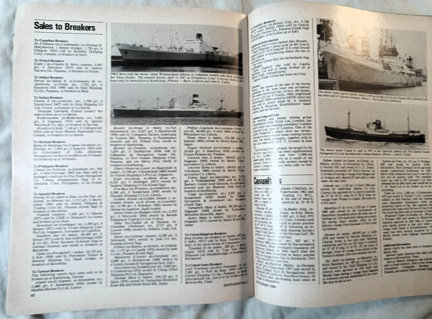 Ships Monthly Magazine September 1980 Maid of Kent Corfu Carthage - TulipStuff