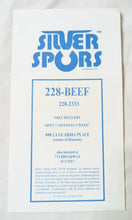 Load image into Gallery viewer, Silver Spurs Restaurant Takeout Menu La Guardia Place NYC 2003 - TulipStuff