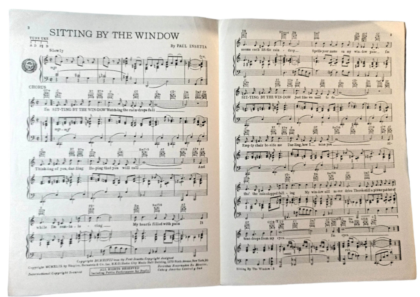 Sitting By The Window Dinah Shore Paul Insetta Sheet Music 1947 - TulipStuff