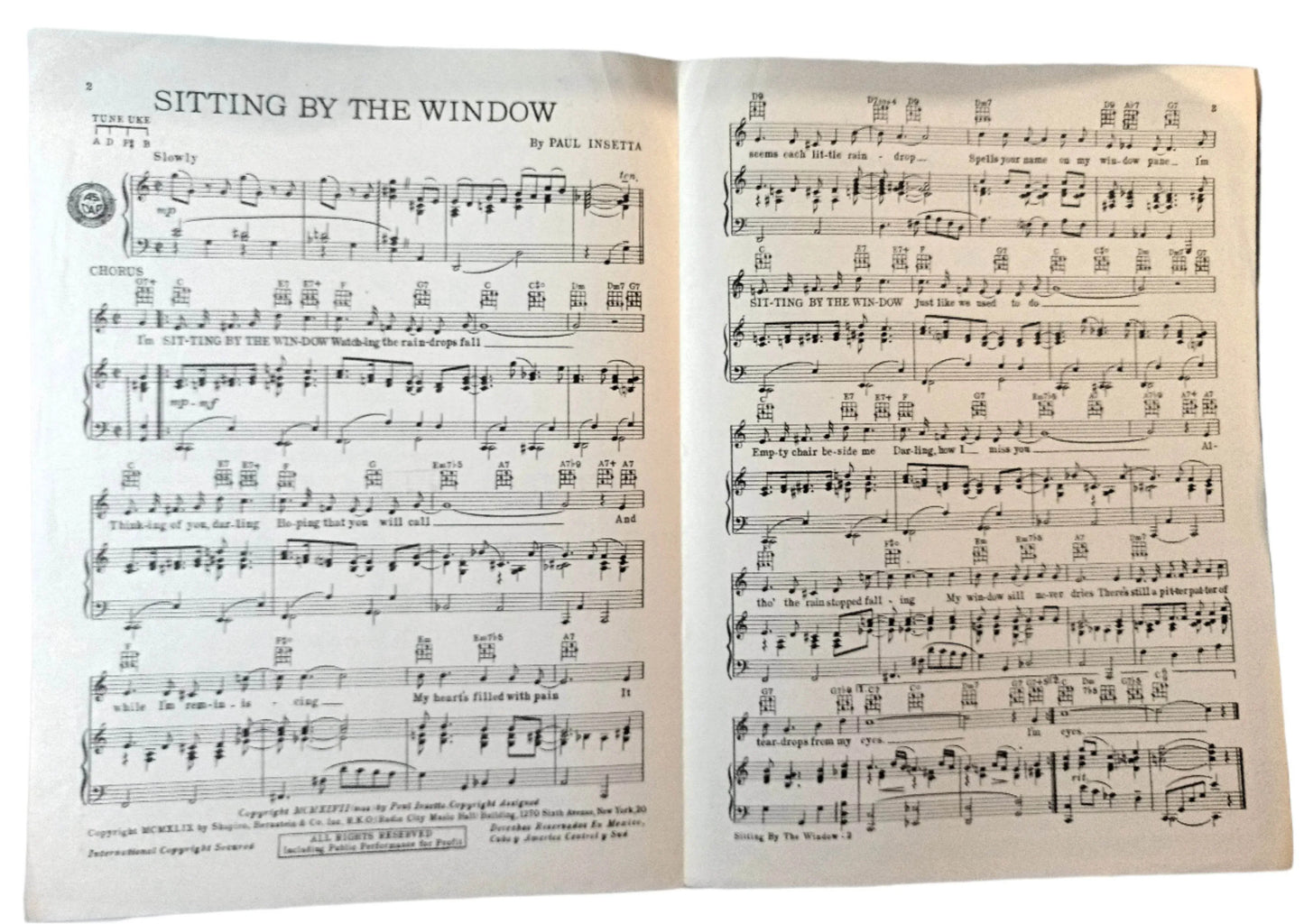 Sitting By The Window Dinah Shore Paul Insetta Sheet Music 1947 - TulipStuff