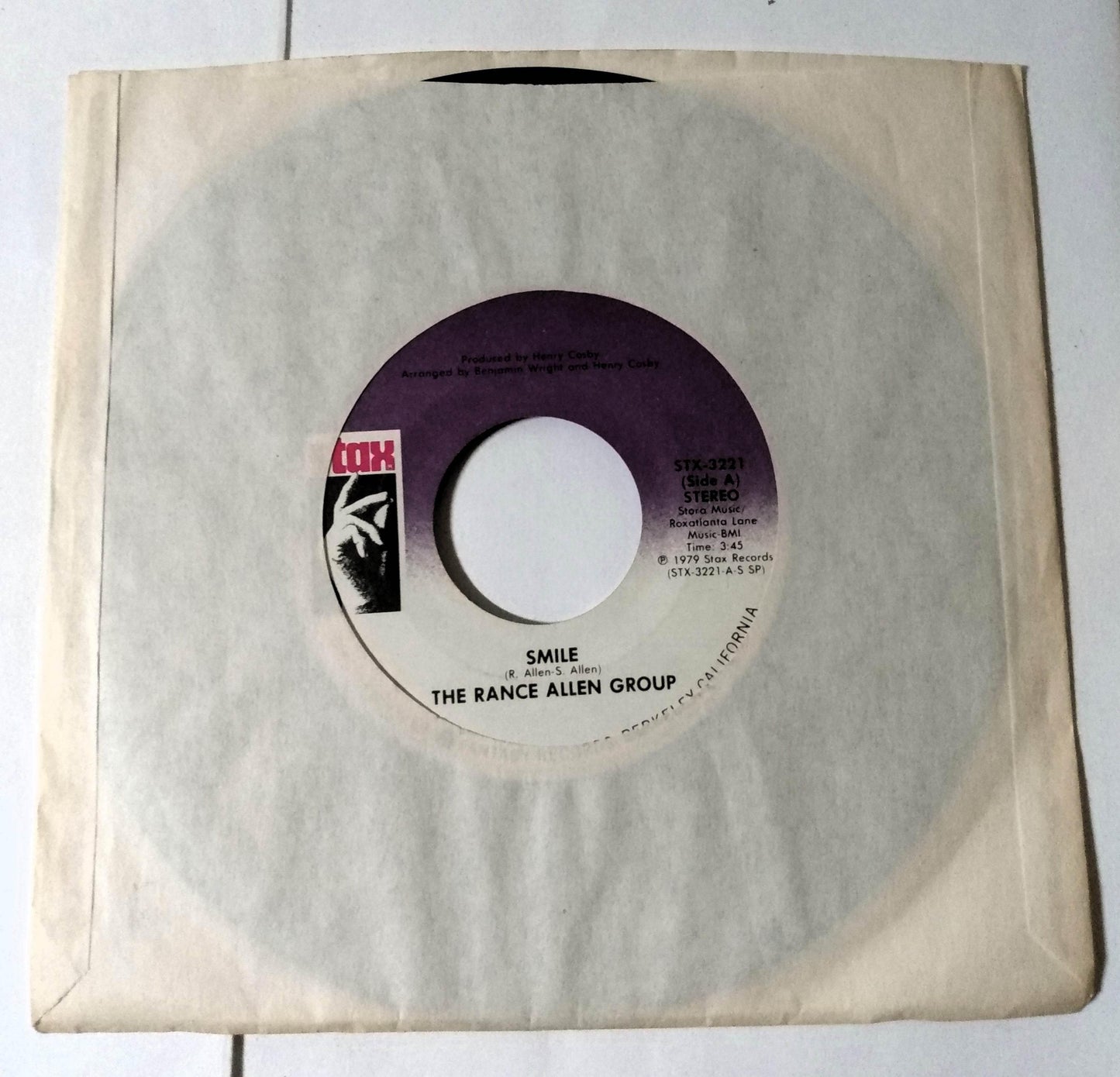 The Rance Allen Group Smile 7" Vinyl 45RPM Gospel Soul Stax 1979 - TulipStuff