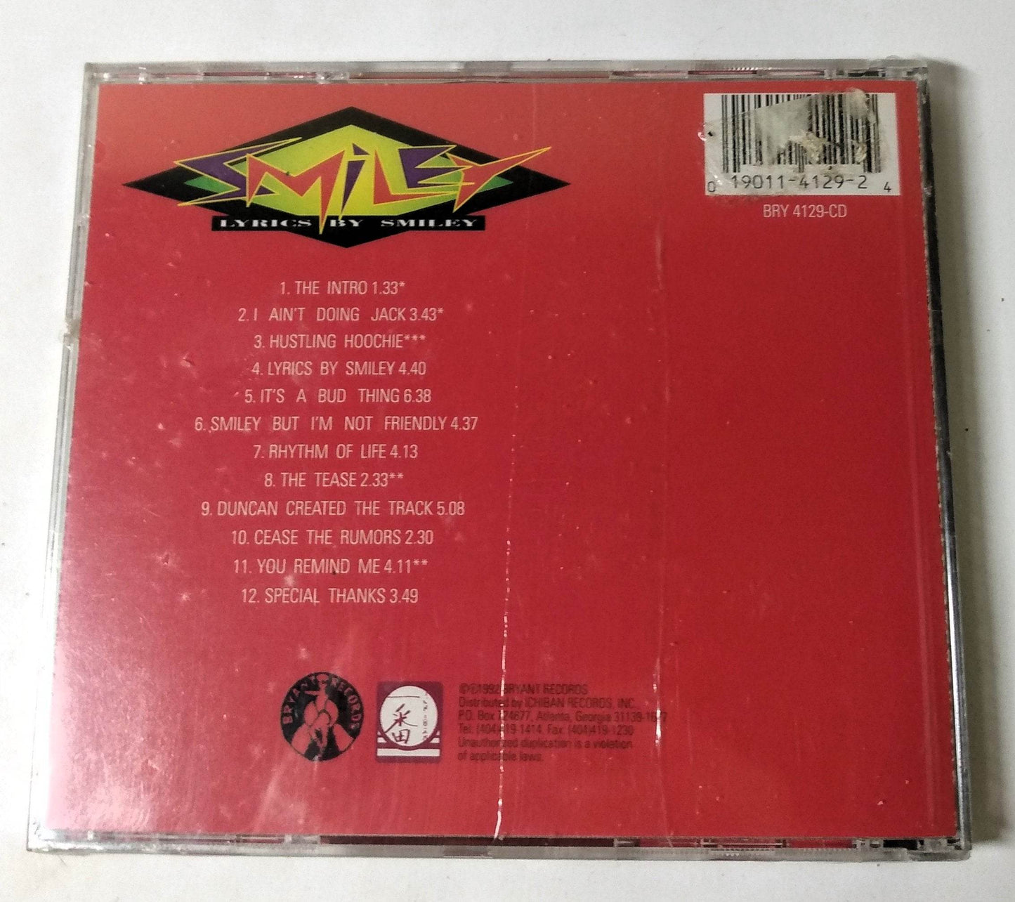 Smiley - Lyrics By Smile Detroit Female Rapper Album CD Bryant 1992 - TulipStuff