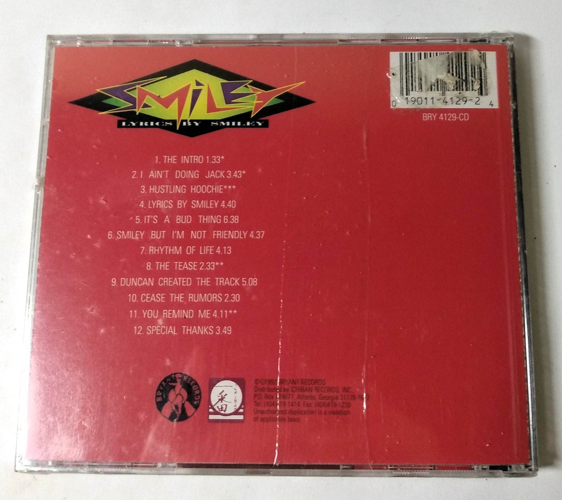 Smiley - Lyrics By Smile Detroit Female Rapper Album CD Bryant 1992 - TulipStuff