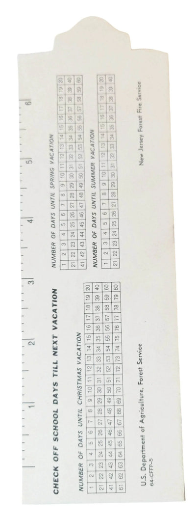 Smokey The Bear Cubs Prevent Forest Fires Bookmark Ruler 1964 - TulipStuff