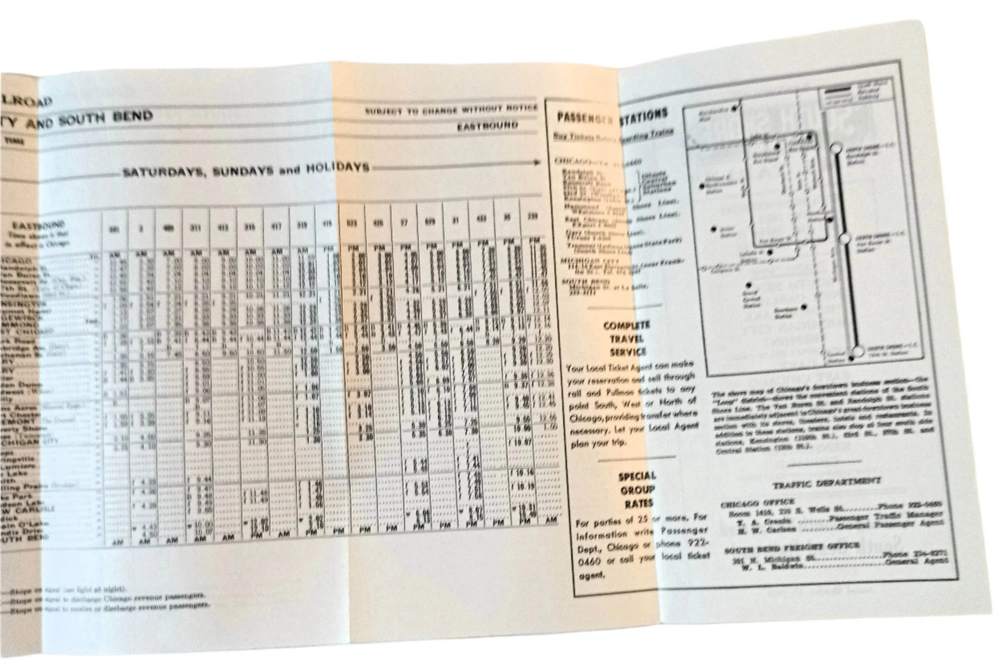 Chicago South Shore And South Bend Railroad Timetable 1968 - TulipStuff