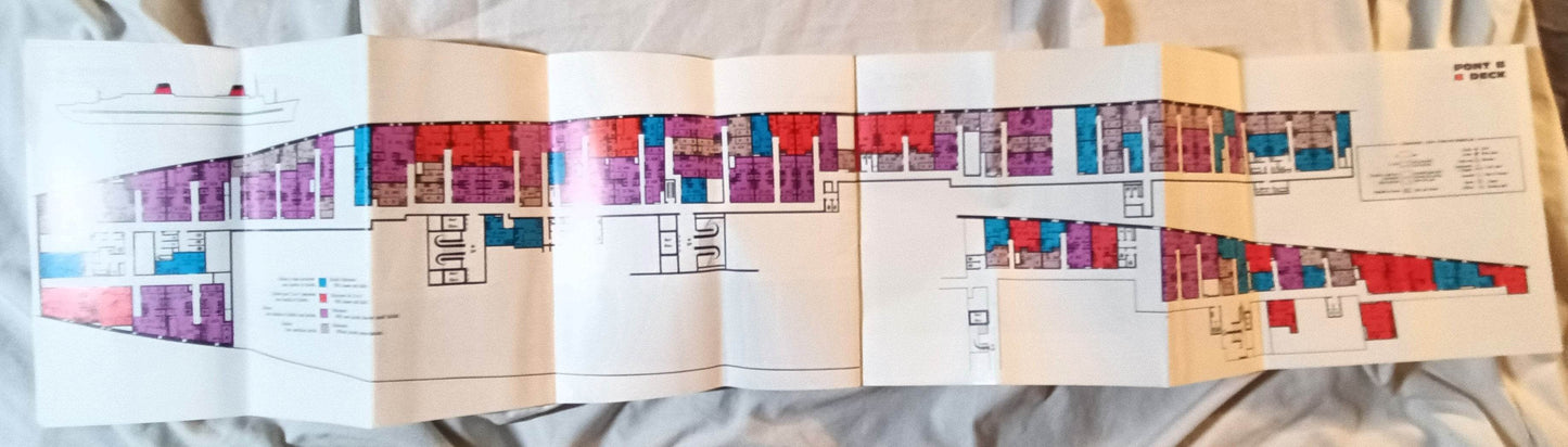 French Line ss France Tourist Class Deck Plans English/French 1961 - TulipStuff