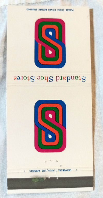 Standard Shoe Stores Southern California Matchbook Cover Mid 1960's - TulipStuff