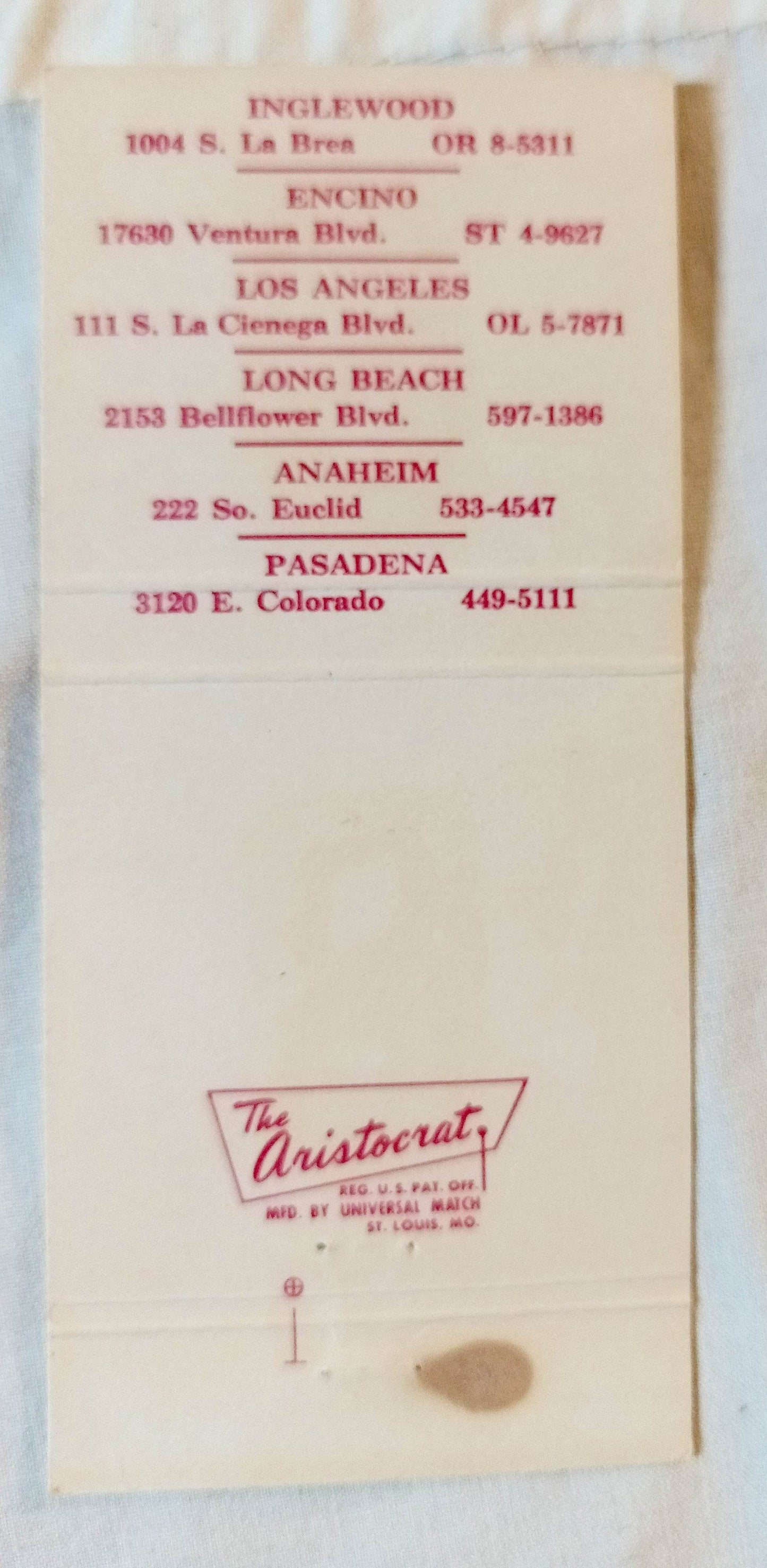 Standard Shoe Stores Southern California Matchbook Cover Mid 1960's - TulipStuff