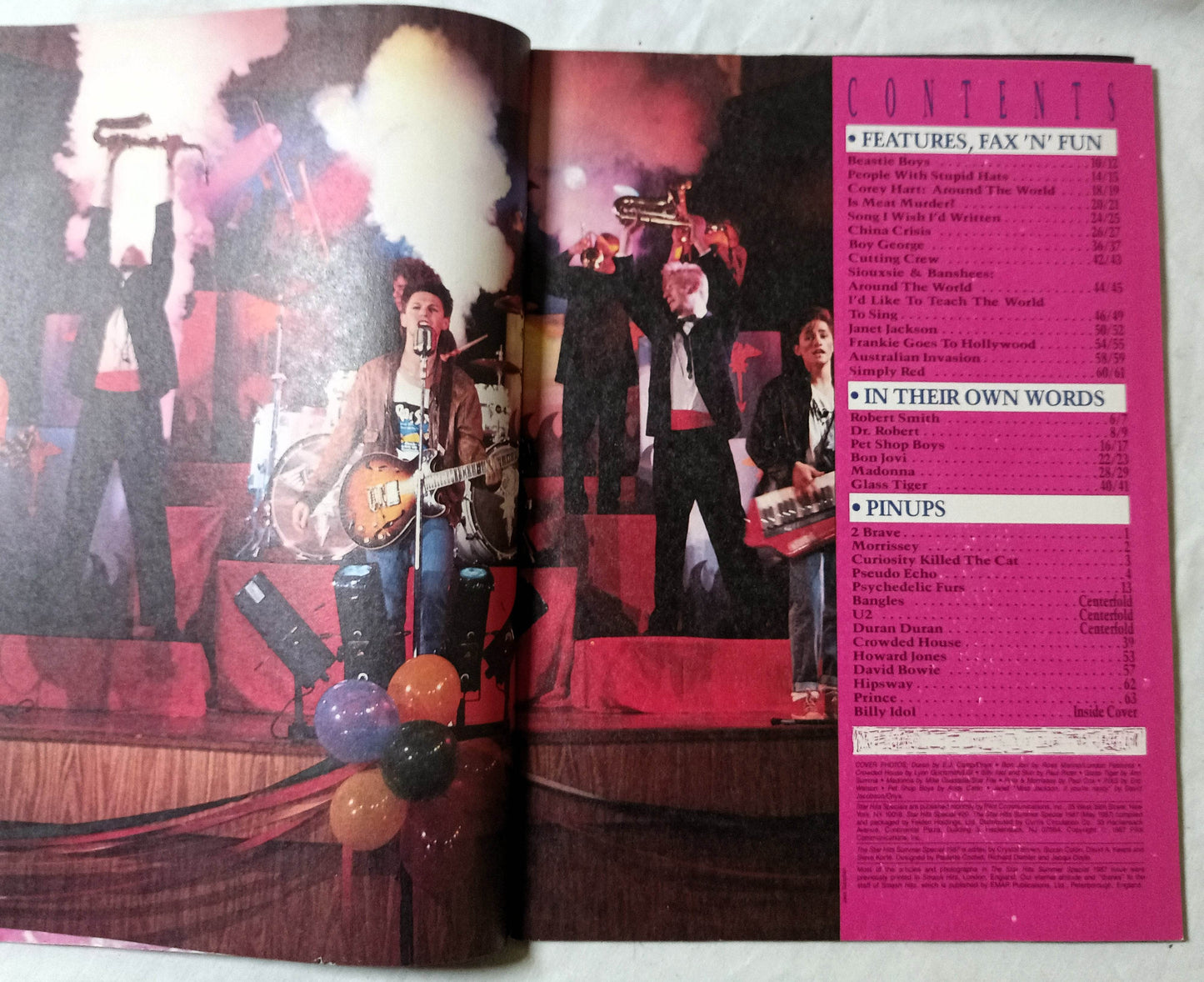 Star Hits Magazine Summer Special '87 U2 Bangles Billy Idol Duran Duran - TulipStuff