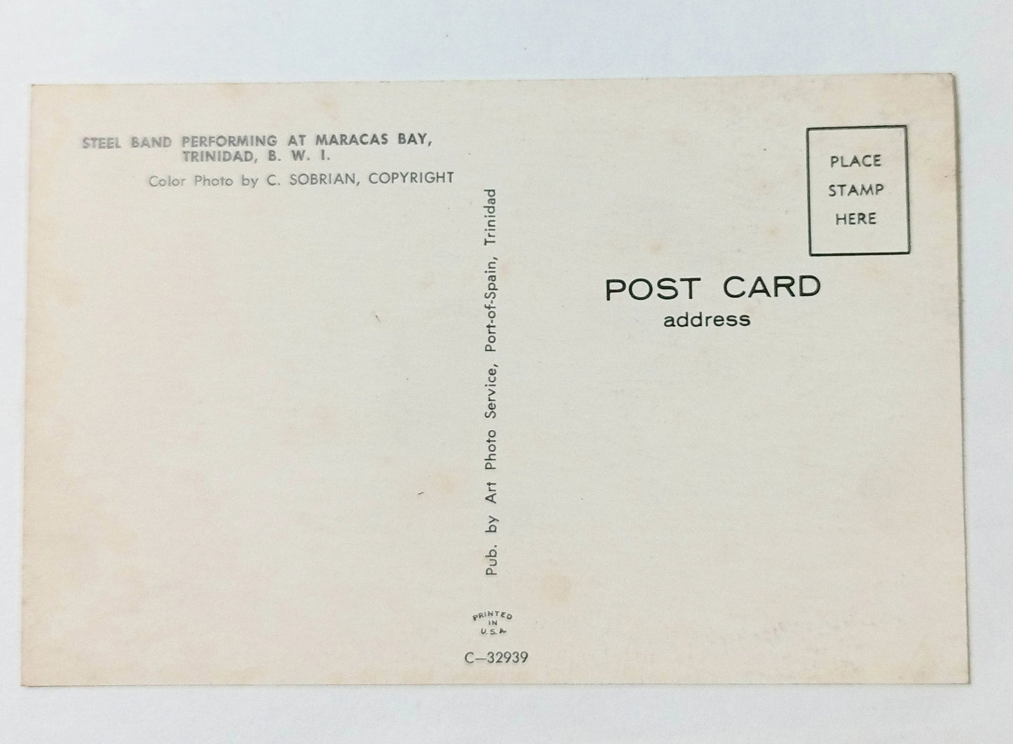 Steel Band Performing At Maracas Bay Trinidad Postcard Late 1950's - TulipStuff