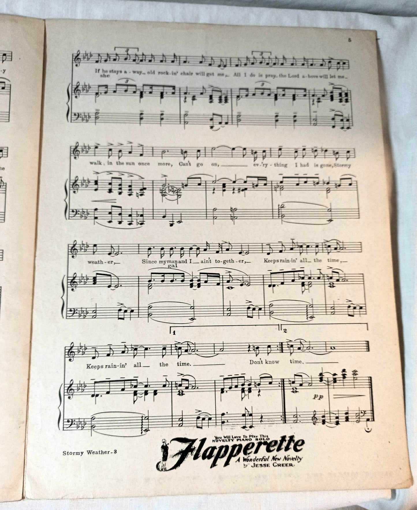 Stormy Weather (Keeps Rainin' Al The Time) Lena Horne Sheet Music 1933 - TulipStuff