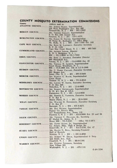 The Story Of The Mosquito And Its Control New Jersey 1964 - TulipStuff