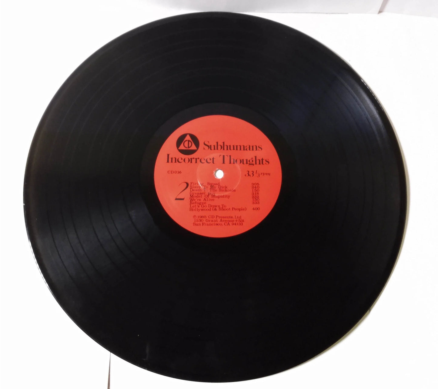 The Subhumans (Canada) Incorrect Thoughts Punk 12" Vinyl LP 1985 - TulipStuff