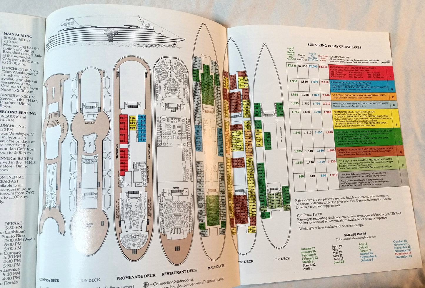 Royal Caribbean 1980 Brochure Sun Viking Nordic Prince 14-Day Cruises - TulipStuff