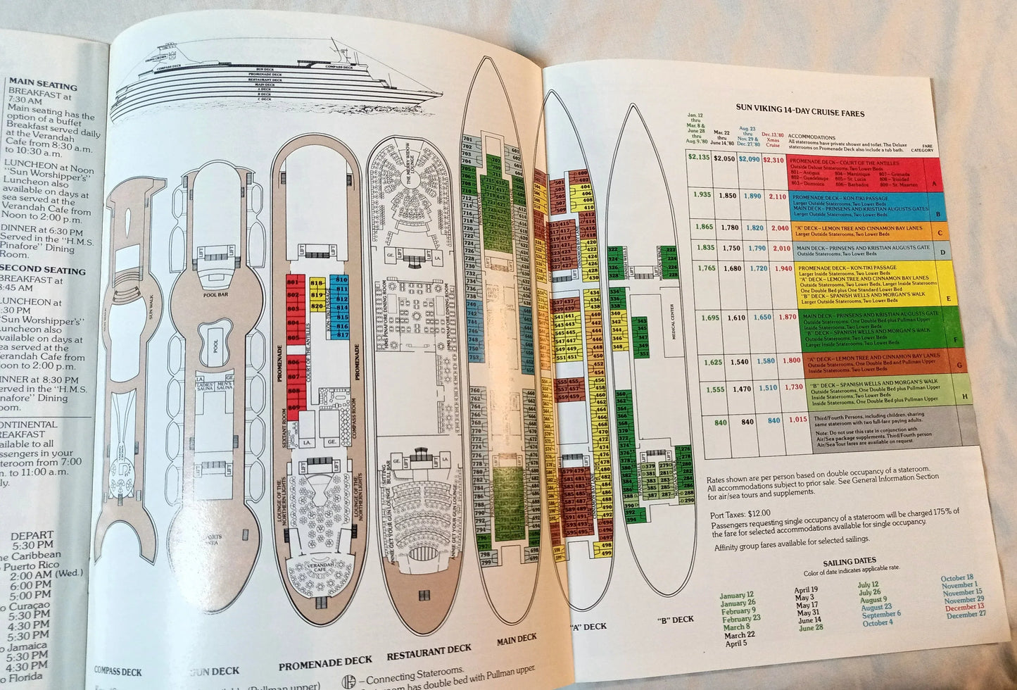 Royal Caribbean 1980 Brochure Sun Viking Nordic Prince 14-Day Cruises - TulipStuff