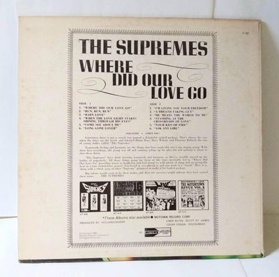 The Supremes Where Did Our Love Go 12" Vinyl LP Motown S-621 1964 - TulipStuff