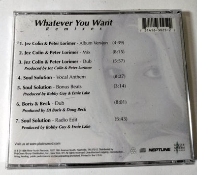 Taylor Dayne Whatever You Want Remixes House Music Maxi-Single CD 1998 - TulipStuff