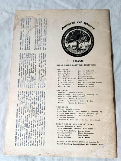 Telescope Oct 1967 Great Lakes Maritime Institute ss South American - TulipStuff