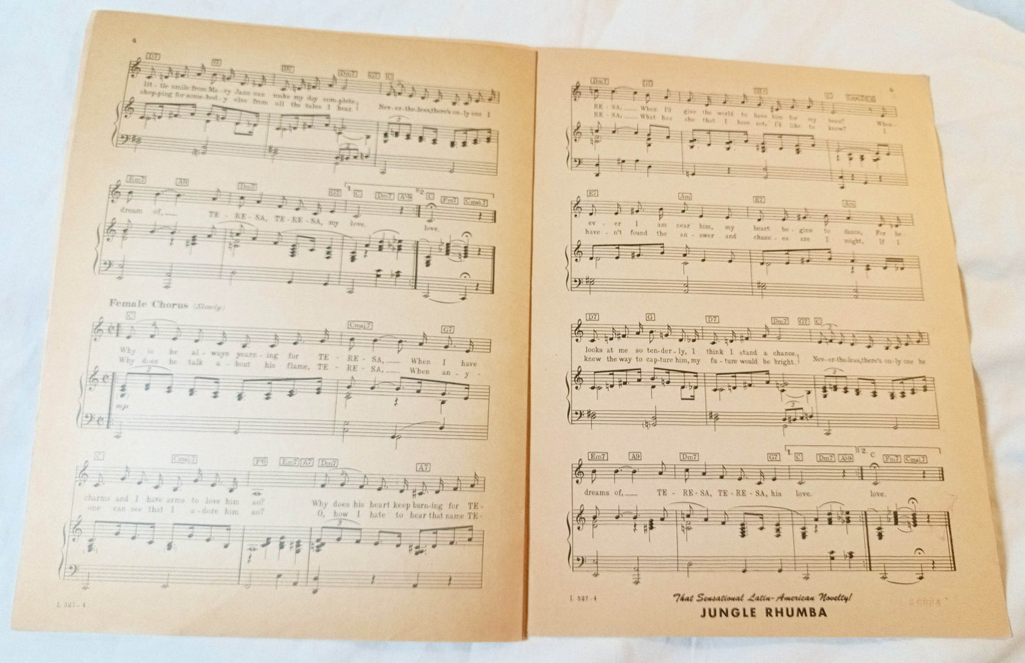 Teresa 1947 Sheet Music Jack Hoffman Babe Russin - TulipStuff