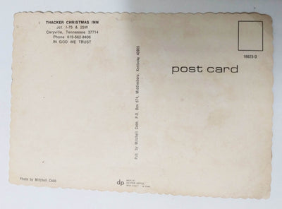 Thacker Christmas Inn Caryville Tennessee Postcard 1970's - TulipStuff