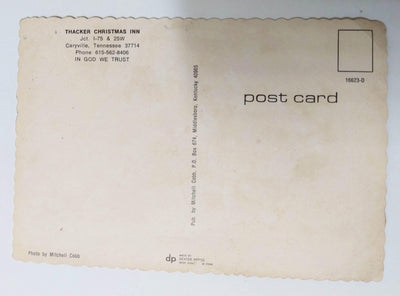 Thacker Christmas Inn Caryville Tennessee Postcard 1970's - TulipStuff